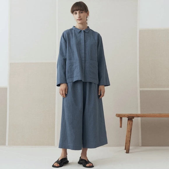 MUKU Tops - MUKU Linen + Cotton Sailor Button Down Shirt